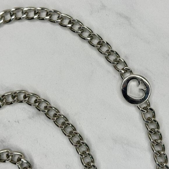 Kate Spade Silver Tone Curb Chain Spade Logo Charm Station Belt One Size (OS) ✨ main image 6